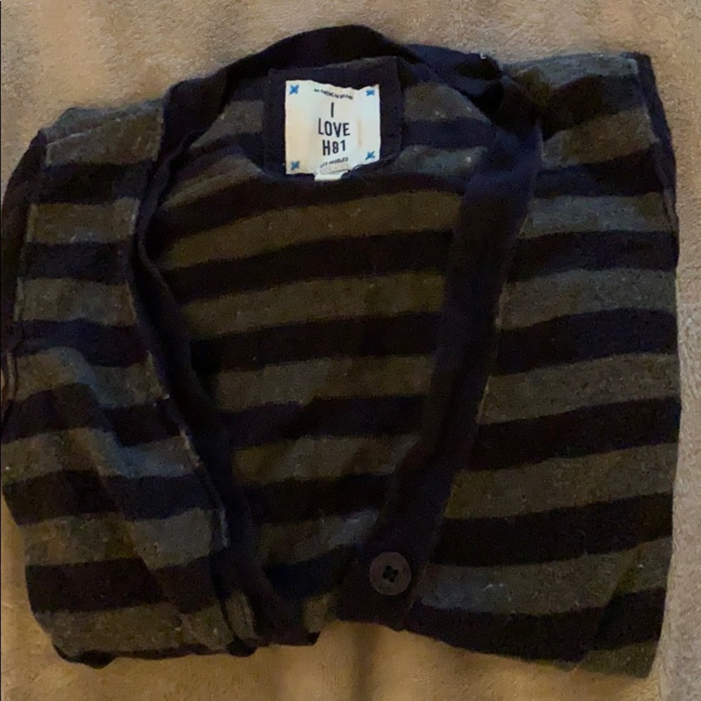 Gray and dark blue cardigan